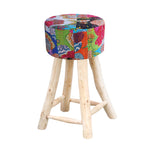 Load image into Gallery viewer, KANTHA BAR STOOL - COTTON/ RECYCLED FABRIC
