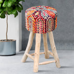 Load image into Gallery viewer, RAINBOW BAR STOOL - RECYCLED FABRIC/ JUTE
